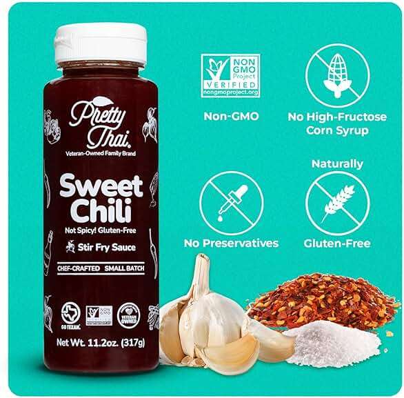 Pretty Thai Sauce, Gluten Free Certified Non-GMO Vegan Authentic Stir Fry, Dressing, Rice Seasoning, Condiment & Dipping Sauce, 100% Natural (Thai Sweet Chili) - Image 5
