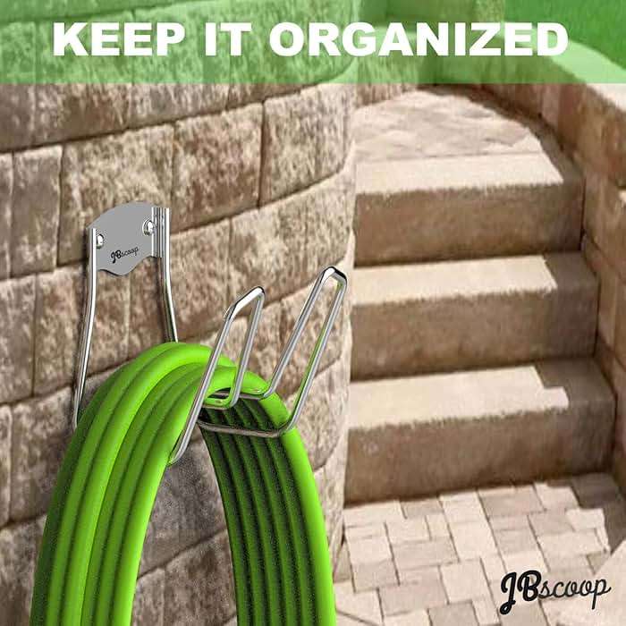 JBscoop Garden Hose Holder - 2 Sets Wall Mount for Water Hose and Extension Cords - Image 7