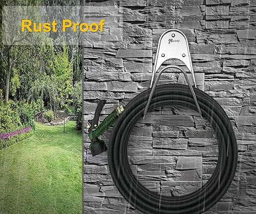 JBscoop Garden Hose Holder Stainless Steel Small Wall Mount Garden Hose Hook, Ideal for Water, Air, Hydraulic Hose, Ropes, Extension Cords Heavy Duty & Rust Proof (1) - Image 2