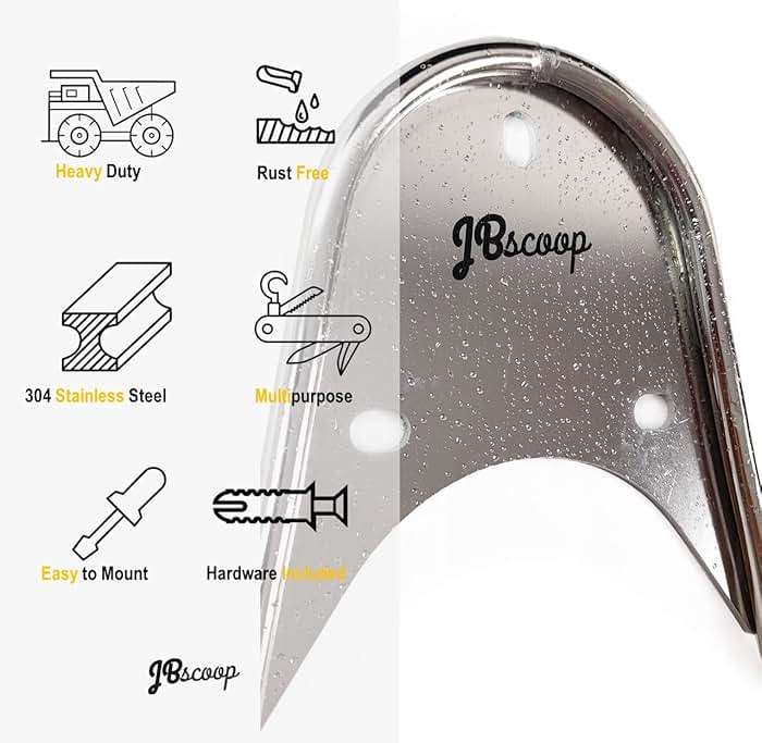 JBscoop Garden Hose Holder Stainless Steel Small Wall Mount Garden Hose Hook, Ideal for Water, Air, Hydraulic Hose, Ropes, Extension Cords Heavy Duty & Rust Proof (1) - Image 5