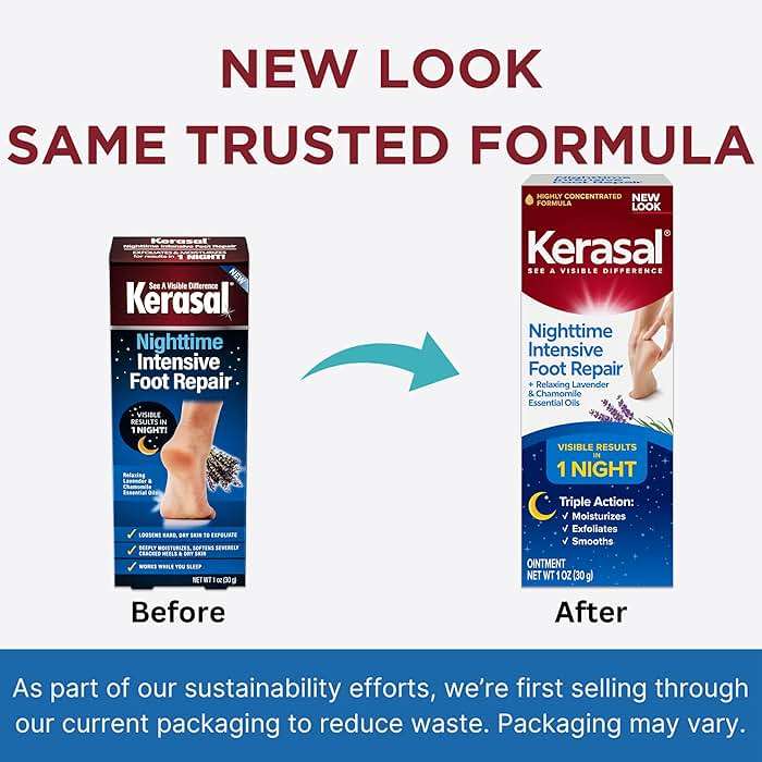 Kerasal Nighttime Intensive Foot Repair, Skin Healing Ointment for Cracked Heels and Dry Feet, 1 oz (Packaging May Vary) - Image 2