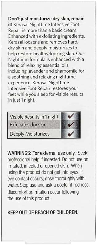 Kerasal Nighttime Intensive Foot Repair, Skin Healing Ointment for Cracked Heels and Dry Feet, 1 oz (Packaging May Vary) - Image 12