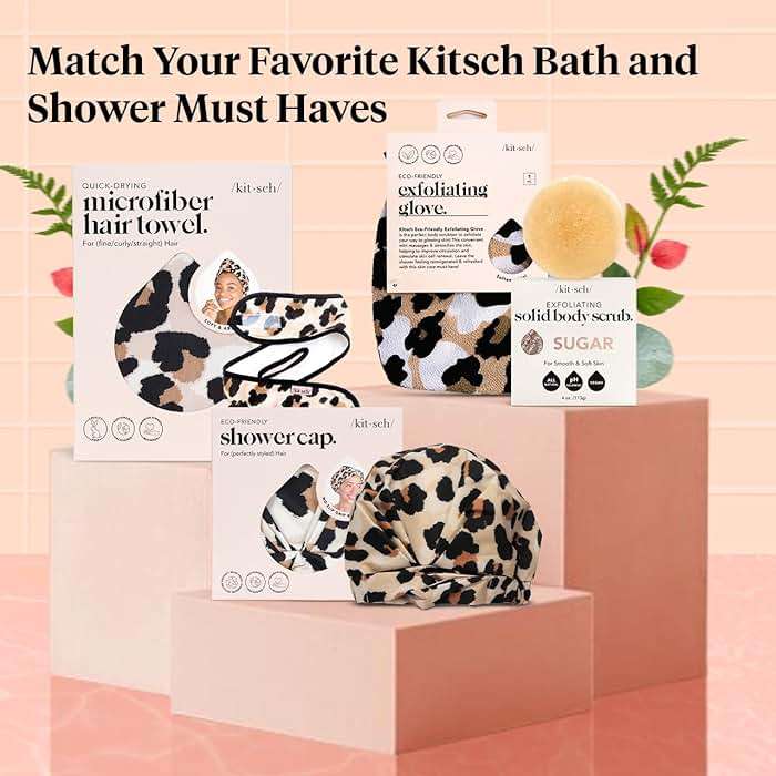 Kitsch Exfoliating Glove 1pc – Korean Exfoliating Mitt & Deep Exfoliating Body Scrubber for Shower, Bath | Body Exfoliator Glove, Dead Skin Remover | Skin Care for Smooth Skin - Leopard - Image 9