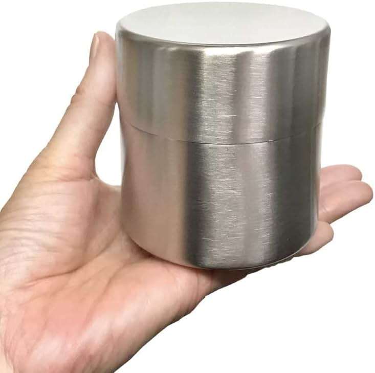 Tea sieve can stainless steel can for straining matcha tea strainer with bamboo spatula small size about 20g of matcha can be strained at once Made in Japan Japanese tea utansils - Image 1