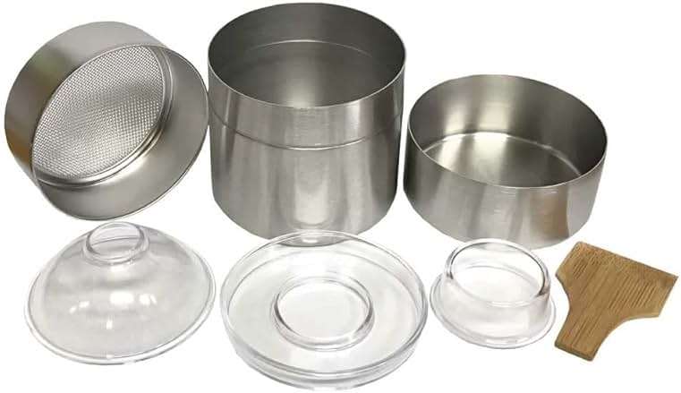 Tea sieve can stainless steel can for straining matcha tea strainer with bamboo spatula small size about 20g of matcha can be strained at once Made in Japan Japanese tea utansils - Image 3