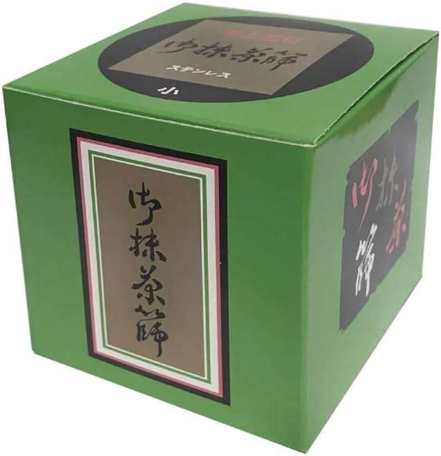 Tea sieve can stainless steel can for straining matcha tea strainer with bamboo spatula small size about 20g of matcha can be strained at once Made in Japan Japanese tea utansils - Image 4