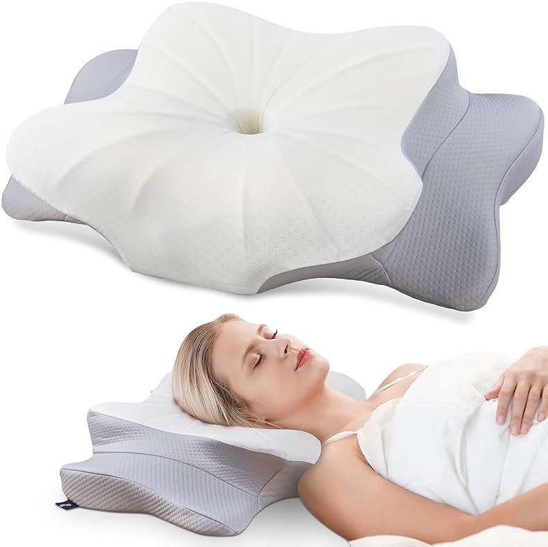 DONAMA Cervical Pillow for Neck and Shoulder,Contour Memory Foam Pillow,Ergonomic Neck Support Pillow for Side Back Stomach Sleepers with Pillowcase - Image 1
