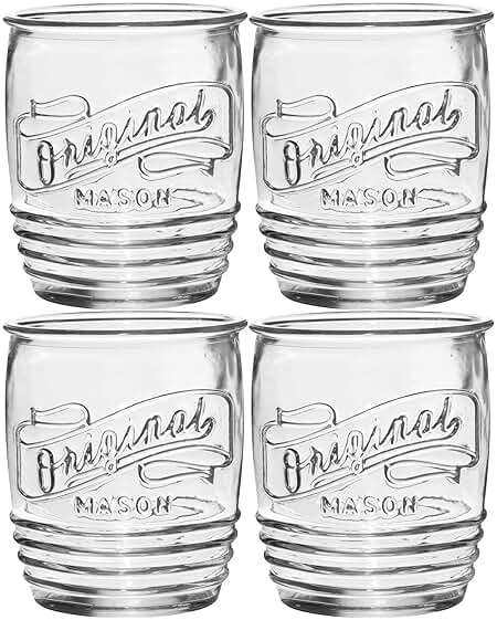 Glaver's Drinking Glasses Set of 4 Original Mason Whiskey 13 Oz Genuine Artisan-Made Vintage Italian Tumbler Glassware Set for Refreshing Drinks, Beverages, Iced Tea - Image 6