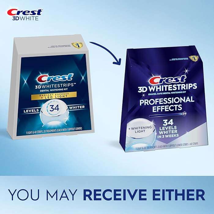 Crest 3D Whitestrips Professional Effects + LED Light – Teeth Whitening Kit, 1 Light + 20 Treatments, Each with 1 Upper/1Lower, 40 Strips – Crest 3DWhite Teeth Whitening Strips - Image 2