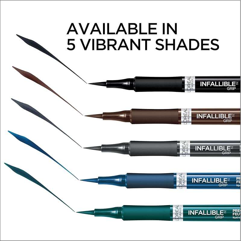 L'Oreal Paris Cosmetics Paris Makeup Infallible Grip Precision Felt Eyeliner, Smudge Resistant, Long Lasting Waterproof Eyeliner, Blue, Blue, 0.03 fl oz - Image 5