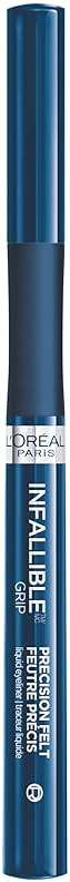 L'Oreal Paris Cosmetics Paris Makeup Infallible Grip Precision Felt Eyeliner, Smudge Resistant, Long Lasting Waterproof Eyeliner, Blue, Blue, 0.03 fl oz - Image 8
