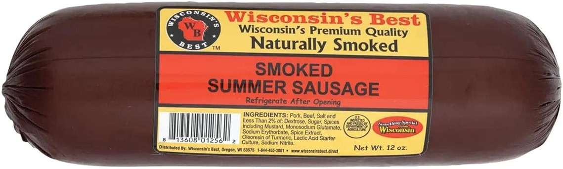 Wisconsin Cheese Company - Specialty Cheese & Summer Sausage Gift Box - 100% Wisconsin Gouda, Smoked Cheddar, Salami, Tomato Basil Cheddar, Swiss (Pack of 5 Blocks) | Perfect for Parties, Charcuterie Boards, and Holiday Gifts - Image 3