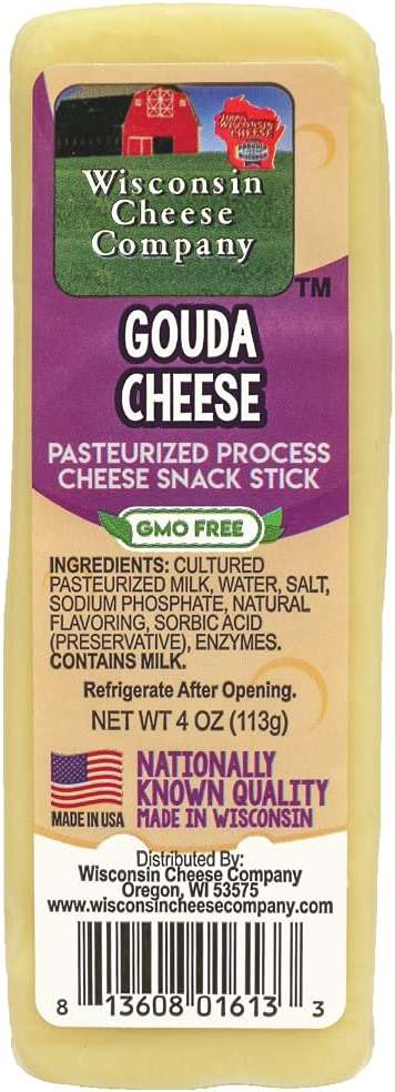 Wisconsin Cheese Company - Specialty Cheese & Summer Sausage Gift Box - 100% Wisconsin Gouda, Smoked Cheddar, Salami, Tomato Basil Cheddar, Swiss (Pack of 5 Blocks) | Perfect for Parties, Charcuterie Boards, and Holiday Gifts - Image 6