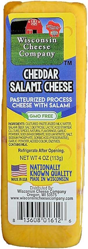 Wisconsin Cheese Company - Specialty Cheese & Summer Sausage Gift Box - 100% Wisconsin Gouda, Smoked Cheddar, Salami, Tomato Basil Cheddar, Swiss (Pack of 5 Blocks) | Perfect for Parties, Charcuterie Boards, and Holiday Gifts - Image 8