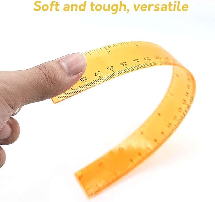 Color Transparent Ruler Plastic Rulers - Ruler 12 inch, Kids Ruler for School, Ruler with Centimeters, Millimeter and Inches, Assorted Colors, Clear Rulers, 7 Pack School Rulers - Image 4