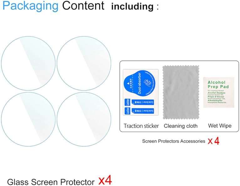 Suoman 4-Pack Screen Protector for Garmin Fenix 8 51mm/ for Garmin Fenix 7X 51mm, [Anti-Scratch] 2.5D 9H Hardness Ultra-Thin Tempered Glass Screen Protective Film - Image 8
