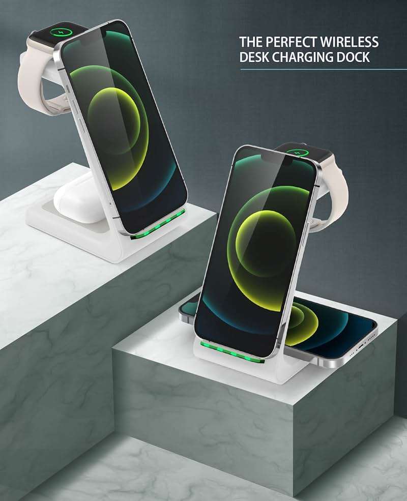 3 in 1 Wireless Charging Station, 2026 Upgraded Fast Desk Charger Station for iPhone 17 16 15 14 13 12 Pro Max Plus, Charger Stand for Apple Watch 11 10 9 8 7 6 5 4 3 2 Ultra SE, Airpods 4 3 2 Pro - Image 7