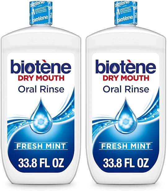 Biotene Oral Rinse Mouthwash for Dry Mouth, Breath Freshener and Dry Mouth Treatment, Fresh Mint - 2x33.8 fl oz - Image 1