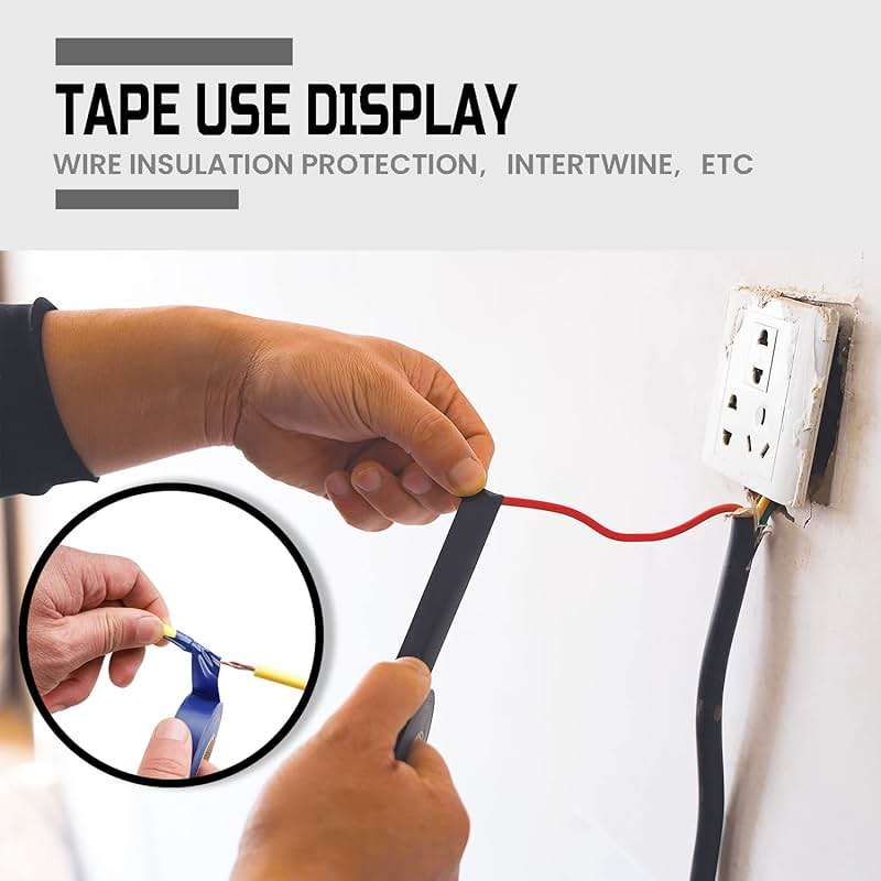 Lichamp 20-Pack Black Electrical Tape Waterproof, 3/4 in x 66ft, Industrial Grade UL/CSA Listed High Temp Electrical Tape Electric Super Vinyl - Image 6