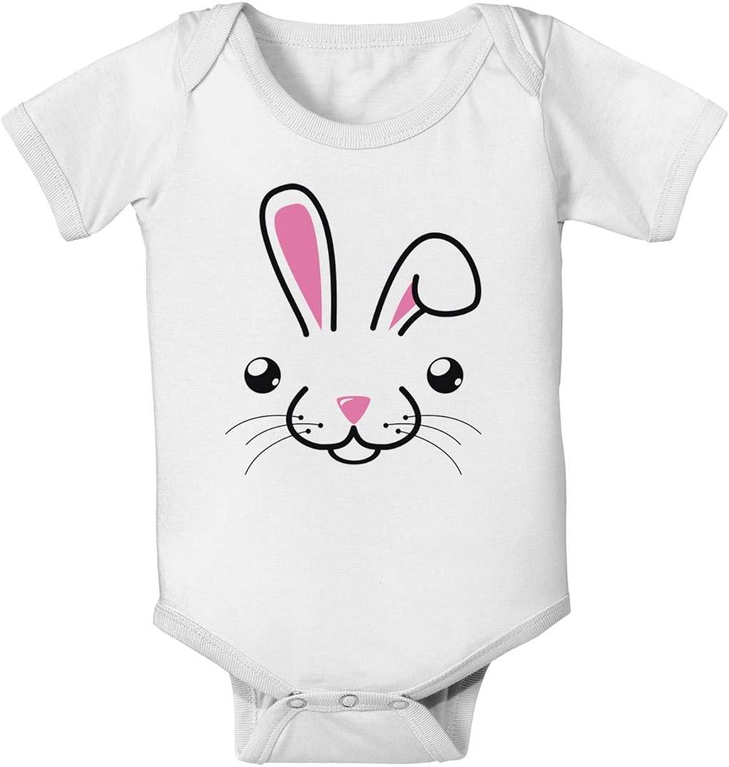 TOOLOUD Cute Bunny Face Baby Romper Bodysuit - Image 1