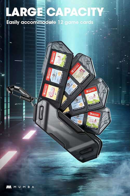 Mumba Pop-Up Game Card Case for Nintendo Switch 2/OLED/Switch 1/Lite, 12 Game Holder Cartridge Case , Push-to-Open 4-Row Display, Portable Protective Hard Shell, Mini Console Decor (Black) - Image 3