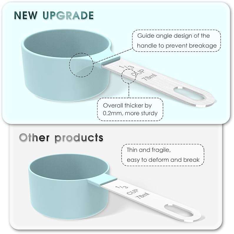 TILUCK Measuring Cups & Spoons Set, Stackable Cups and Spoons, Nesting Measure Cups with Stainless Steel Handle, Kitchen Gadgets for Cooking & Baking (Black) - Image 3
