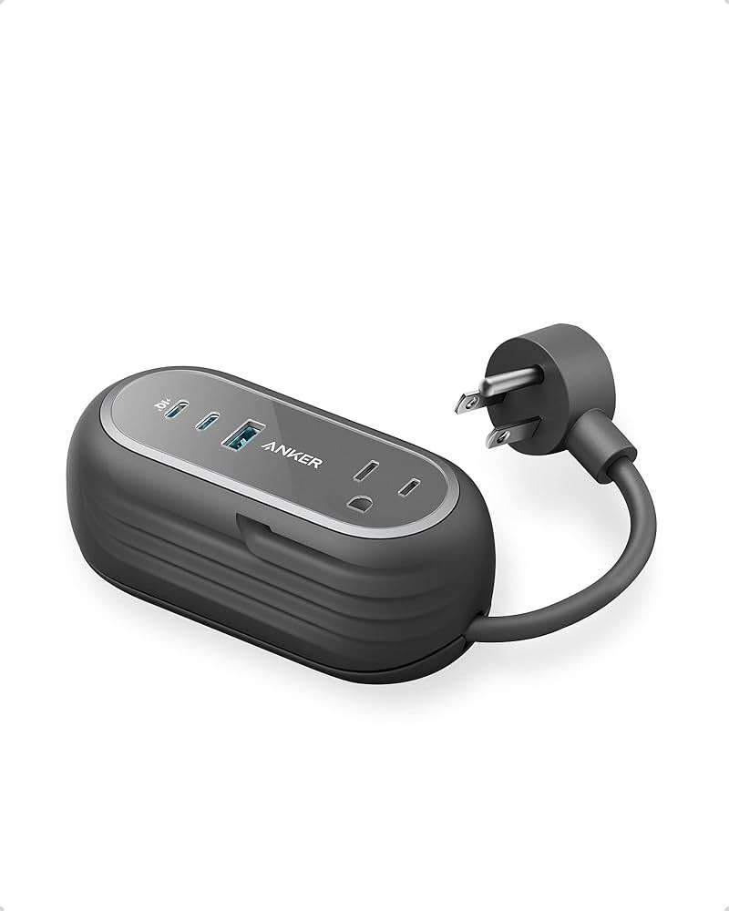 Anker GaNPrime 65W Charging Station, 3ft, 615 USB-C 5-in-1 Power Strip for Travel and Work with 2AC, 2 USB-C, 1 USB-A, Power Delivery for iPhone 16/16 Plus/16 Pro/16 Pro Max, and More - Image 1