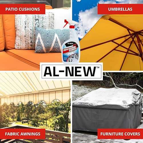AL-NEW Patio Cushion Cleaner | Safe For Use On Outdoor Fabrics Such As Patio Cushions, Awnings, Furniture Covers, and more (32 Ounce) - Image 2