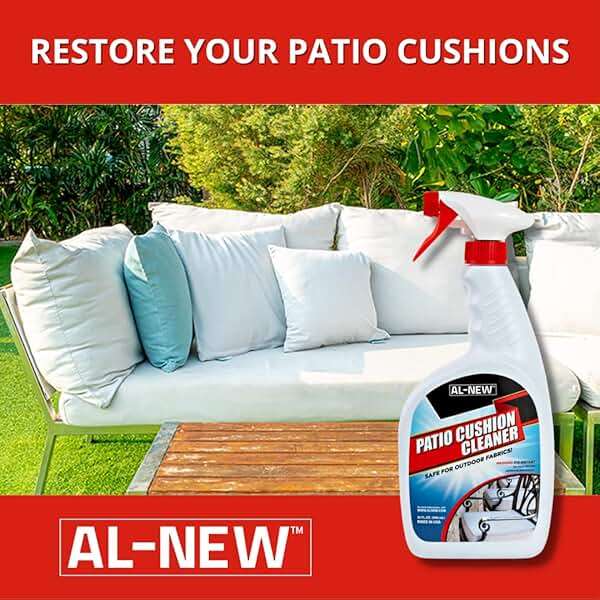 AL-NEW Patio Cushion Cleaner | Safe For Use On Outdoor Fabrics Such As Patio Cushions, Awnings, Furniture Covers, and more (32 Ounce) - Image 4