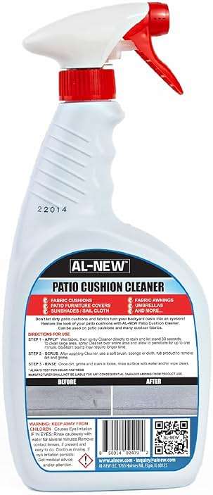 AL-NEW Patio Cushion Cleaner | Safe For Use On Outdoor Fabrics Such As Patio Cushions, Awnings, Furniture Covers, and more (32 Ounce) - Image 6