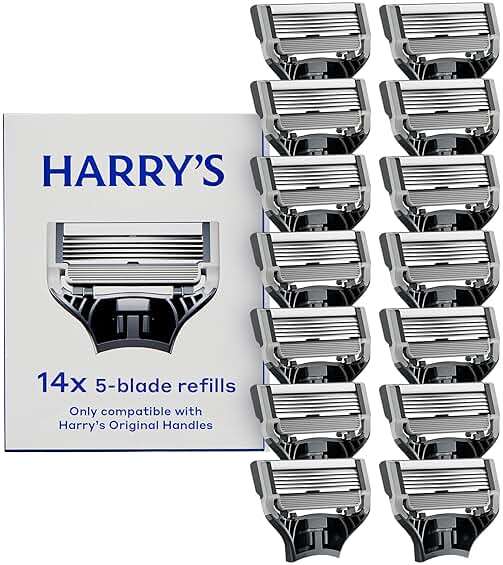 Harry's Original Razor Blades for Men - 14 Count - Premium Razor Blade Refill Cartridges - German Engineered - Image 1