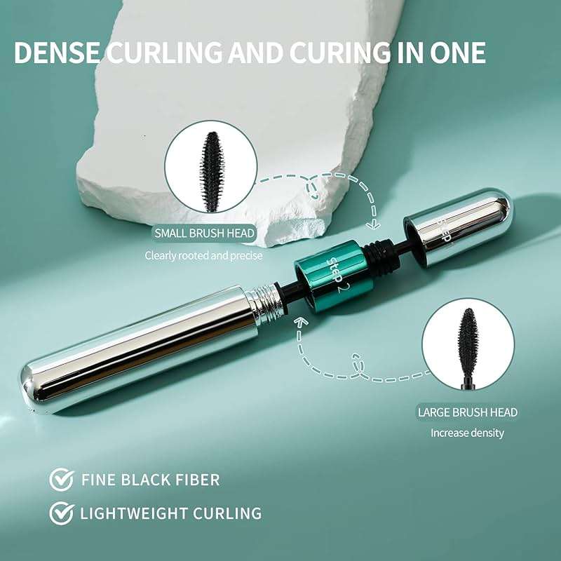 2 in 1 Mascara 5x Longer Waterproof Lash Cosmetics Natural Lengthening and Thickening Effect No Clumping Superstrong Magic 4d Silk Fiber for Vibely Mascara Makeup - Image 3