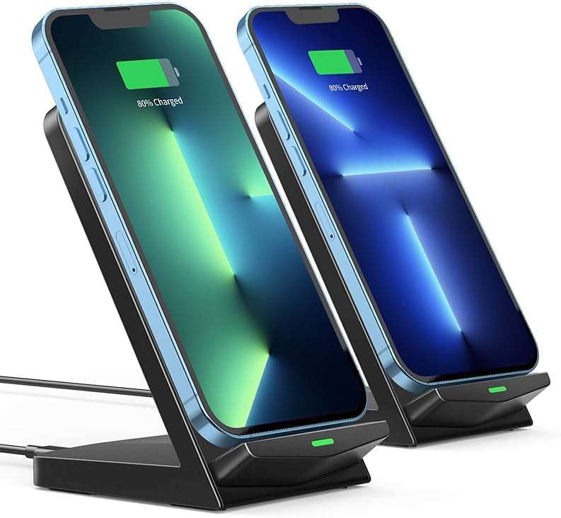 Wireless Charger [2 Pack],15W Fast Wireless Charging Stand,Wireless Charger Compatible with iPhone 15/15 Plus/15 Pro Max/14/13/12 /11Pro Max/XR/XS/X/8 Plus,Galaxy S23/S22/S21/S20 Note 20/10,Google,etc - Image 1
