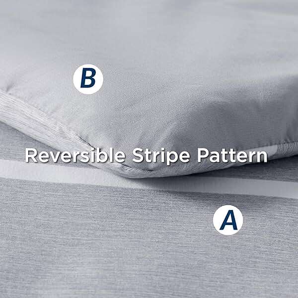 Bedsure Queen Comforter Set 7 Pieces, Grey Striped Bedding Set for All Seasons, Reversible, Cationic Dyeing Bed in a Bag with Comforter, Sheets, Pillowcases & Shams - Image 4