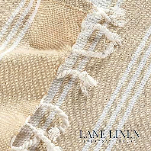 LANE LINEN Oversized Beach Towels, 2 Pack Turkish Towel Set for Adults, Lightweight, Quick Dry, Absorbent & Sand Proof, 39"x71" Pool Towels – Beige - Image 5