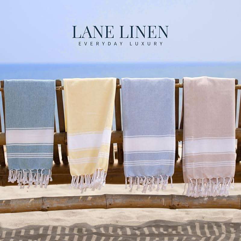 LANE LINEN Oversized Beach Towels, 2 Pack Turkish Towel Set for Adults, Lightweight, Quick Dry, Absorbent & Sand Proof, 39"x71" Pool Towels – Beige - Image 8