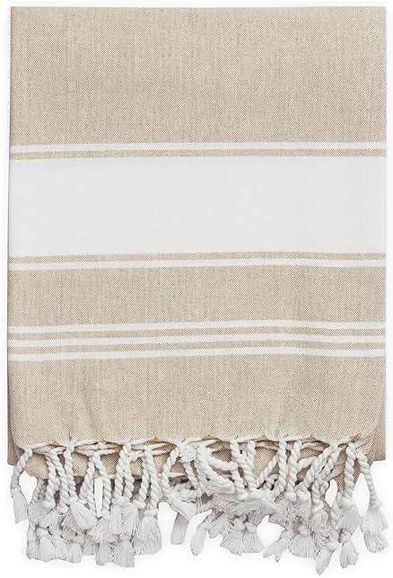 LANE LINEN Oversized Beach Towels, 2 Pack Turkish Towel Set for Adults, Lightweight, Quick Dry, Absorbent & Sand Proof, 39"x71" Pool Towels – Beige - Image 9