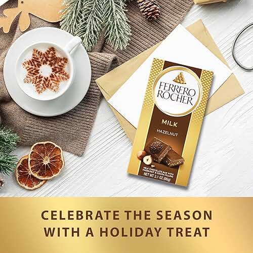 Ferrero Rocher Milk chocolate bars, Cocoa Hazelnut Filling, 8 Ct | Premium milk chocolate candy bars with a chocolate hazelnut filling, a sweet treat to satisfy sweet cravings - Image 3