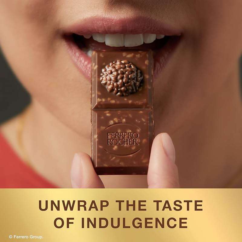 Ferrero Rocher Milk chocolate bars, Cocoa Hazelnut Filling, 8 Ct | Premium milk chocolate candy bars with a chocolate hazelnut filling, a sweet treat to satisfy sweet cravings - Image 5