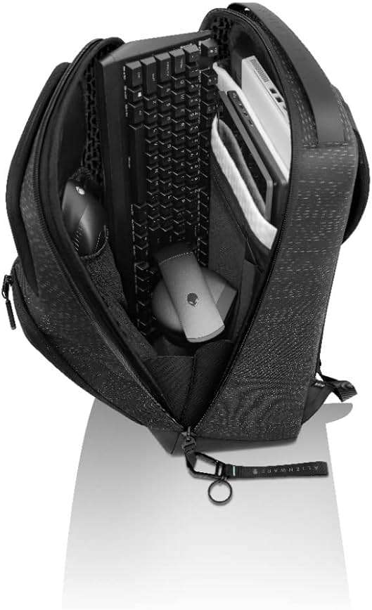 Alienware Horizon Utility Backpack, AW523P, Weather resistant, Padded back and shoulder straps, EVA padding, RFIDsafe, Black - Image 11