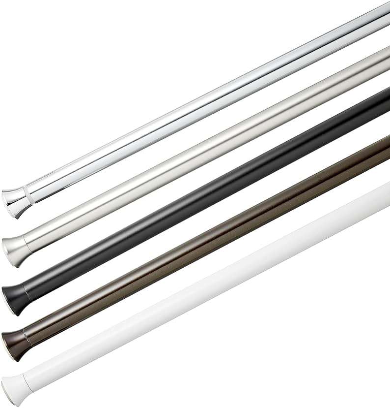 Amazon Basics Easy Install Shower Curtain Tension Rod, Adjustable Length, 42-73 inches, Nickel - Image 5