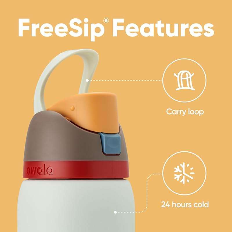 Owala FreeSip Insulated Stainless Steel Water Bottle with Straw, BPA-Free Sports Water Bottle, Great for Travel, 32 Oz, Boneyard | Insulated - Image 4