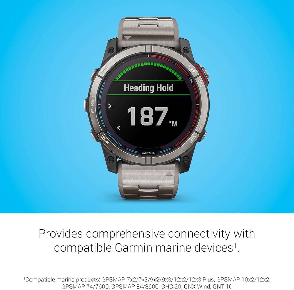 Garmin quatix® 7X Solar Edition, Marine GPS Smartwatch, Solar Charging Capabilities, Durable Watch with Flashlight, Tide Changes and Anchor Drag Alerts, Waypoint Marking - Image 4