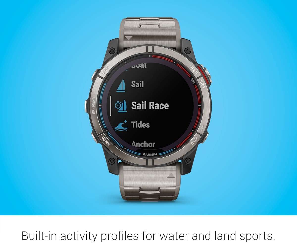 Garmin quatix® 7X Solar Edition, Marine GPS Smartwatch, Solar Charging Capabilities, Durable Watch with Flashlight, Tide Changes and Anchor Drag Alerts, Waypoint Marking - Image 6