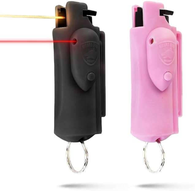 Guard Dog Security Pepper Spray Self Defense for Women, Men, OC Spray, AccuFire World’s Only Laser Sight Pepper Spray Keychain with Belt Clip for Quick Access, 16 Feet Range - Image 1