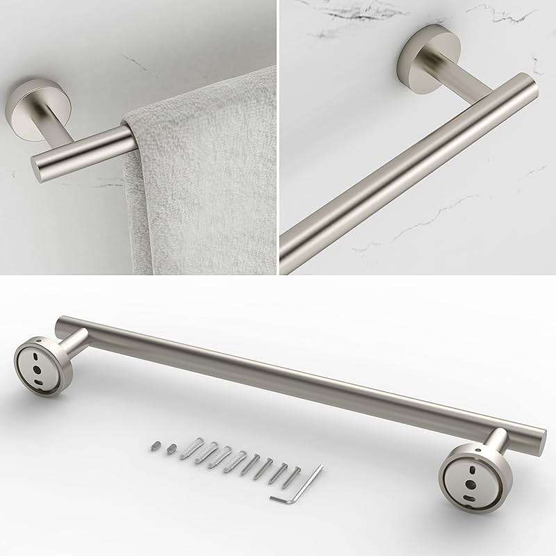 RARXTR 6 PCS Bathroom Hardware Set, Including 16" Hand Towel Bar, Toilet Paper Holder, Towel Ring, Robe Towel Hooks, Bathroom Accessories Kit (Brushed Stainless Steel) - Image 4