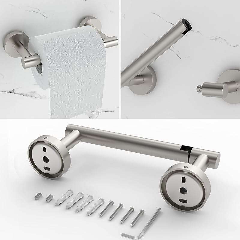 RARXTR 6 PCS Bathroom Hardware Set, Including 16" Hand Towel Bar, Toilet Paper Holder, Towel Ring, Robe Towel Hooks, Bathroom Accessories Kit (Brushed Stainless Steel) - Image 5