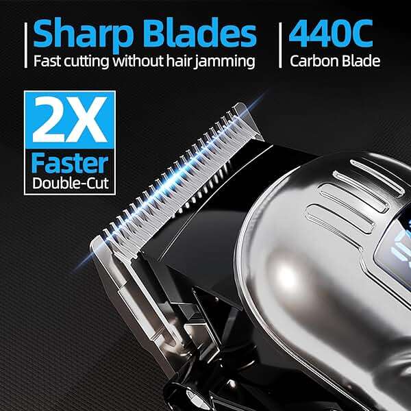 Chicclly Professional Hair Clippers for Men&Women, Low Noise Hair Cutting Kit with 10 Color Combs, LED Display, Gifts for Men, 5H Cordless Clippers and Trimmers Set with Scissors,Cape - Image 3