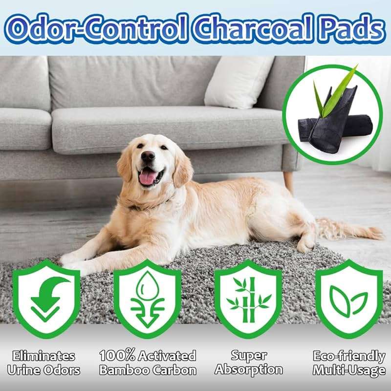Dogcator Charcoal Dog Pee Pads Extra Large 28“x34”, Puppy Pads XL 30 Count, Potty Pads for Dogs, Disposable Urine Bed Pads for Odor-Control, X-Large Piddle Underpads, Training Liners for Housebreaking - Image 2
