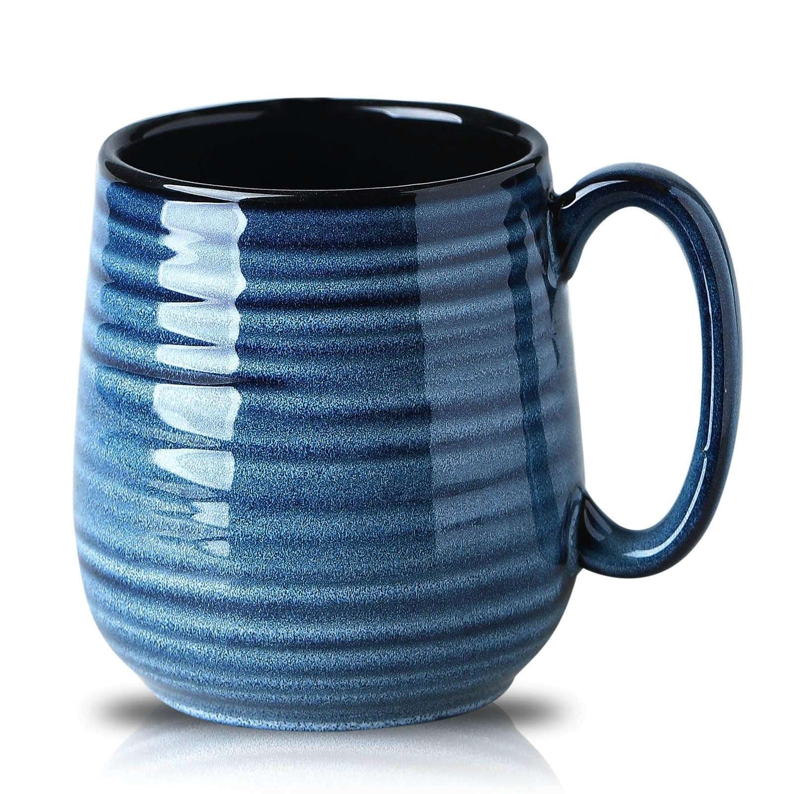 HASENSE Coffee Mug, 20 oz Ceramic Coffee Cup for Men and Women, Large Coffee Mug for Latte Coffee Tea Soup for Office and Home, Dishwasher and Microwave Safe, 1 PCS (Blue) - Image 1